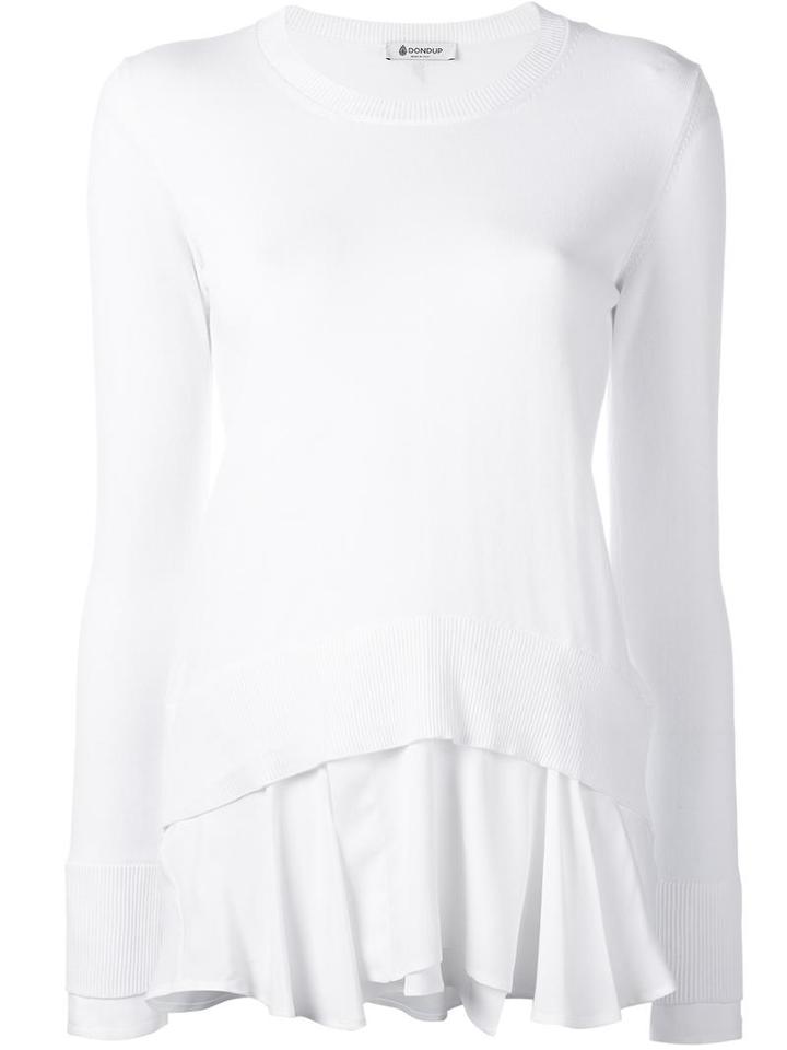 Dondup Ruffled Layer Blouse, Women's, Size: Xs, White, Cotton/viscose/silk