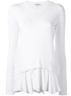 Dondup Ruffled Layer Blouse, Women's, Size: Xs, White, Cotton/viscose/silk