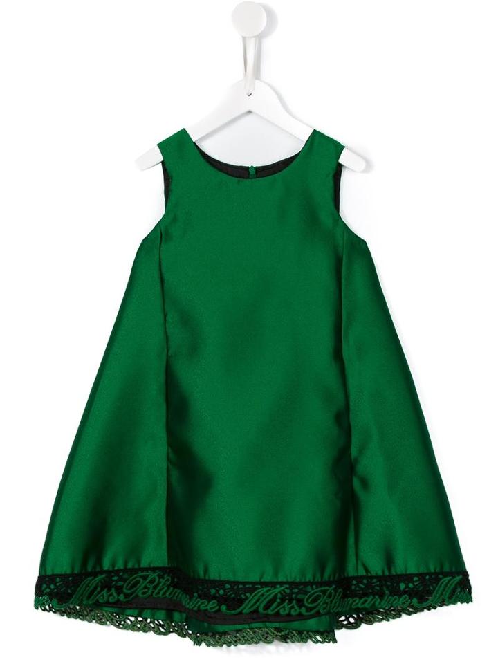 Miss Blumarine A-line Satin Dress, Girl's, Size: 12 Yrs, Green