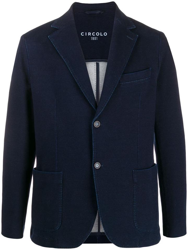 Circolo 1901 Denim Fitted Blazer - Blue