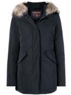 Woolrich Fur-trim Zipped Parka Coat - Blue
