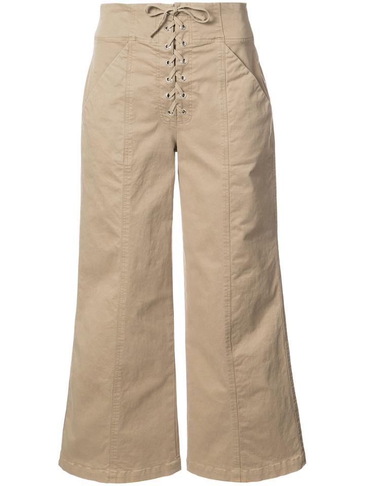 A.l.c. - Cropped Pants - Women - Cotton/spandex/elastane - 10, Brown, Cotton/spandex/elastane