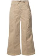 A.l.c. - Cropped Pants - Women - Cotton/spandex/elastane - 10, Brown, Cotton/spandex/elastane