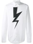 Neil Barrett - Lightning Bolt Shirt - Men - Cotton - 40, White, Cotton