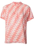 Closed Diagonal Print Blouse