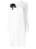 Ann Demeulemeester Floral Patch Shirt Dress - White