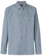 A.p.c. Luca Striped Denim Shirt - Blue