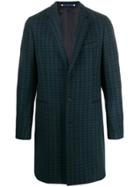Ps Paul Smith Checked Single Breasted Coat - Green