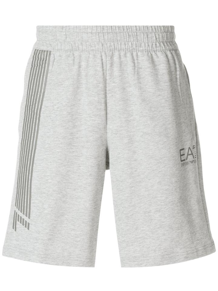 Ea7 Emporio Armani Logo Print Track Shorts - Grey