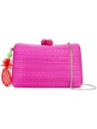 Serpui - Pineapple Shoulder Bag - Women - Raffia - One Size, Women's, Pink/purple, Raffia