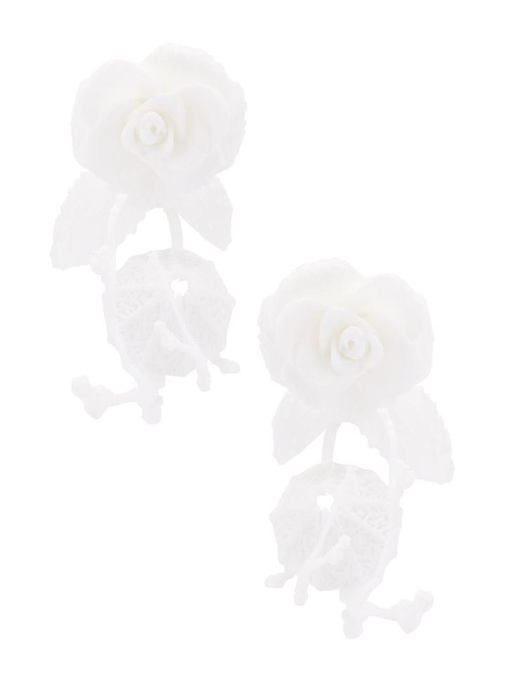 Olgafacesrok 'winter Garden' Rose Lantern Earrings, Women's, White