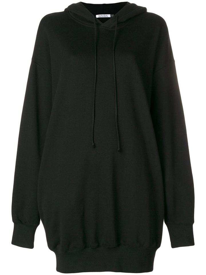 Krizia Long Length Hoodie - Black