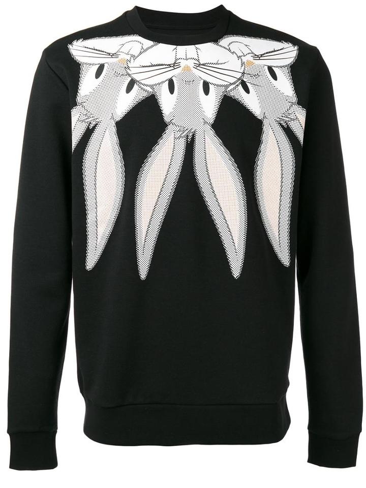 Iceberg Bugs Bunny Sweatshirt, Men's, Size: Medium, Black, Cotton/polyester