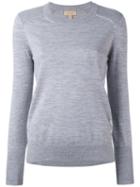Burberry - Ribbed Detail Jumper - Women - Merino - Xs, Grey, Merino