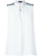 Alice+olivia Lace Panel Sleeveless Blouse