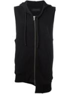 Ann Demeulemeester Grise Rodger Sleeveless Hoodie, Men's, Size: Xs, Black, Cotton