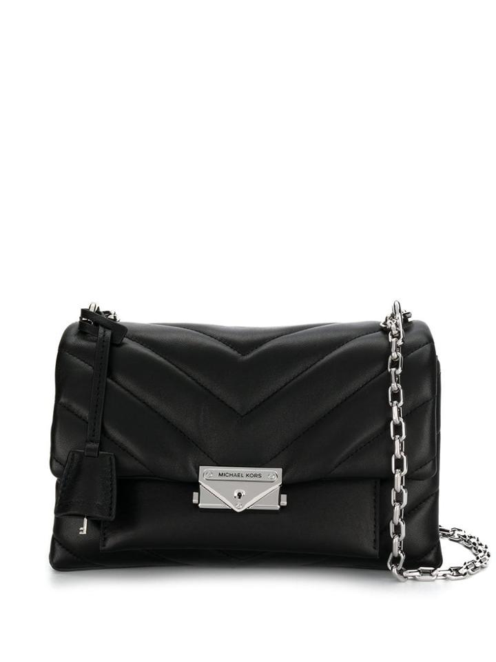 Michael Michael Kors Quilted Logo Shoulder Bag - Black