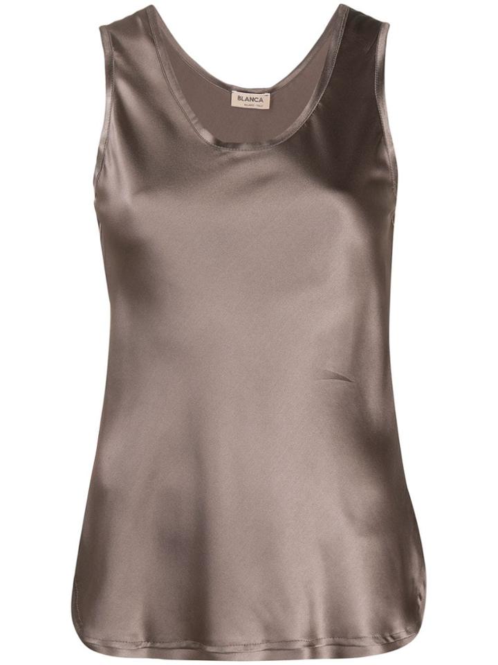 Blanca Scoop Neck Camisole - Brown