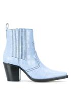 Ganni Callie Western Boots - Blue