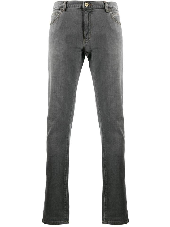 Emporio Armani Contrast Stitching Jeans - Grey
