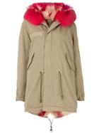 Mr & Mrs Italy Fox Fur Trim Parka - Nude & Neutrals