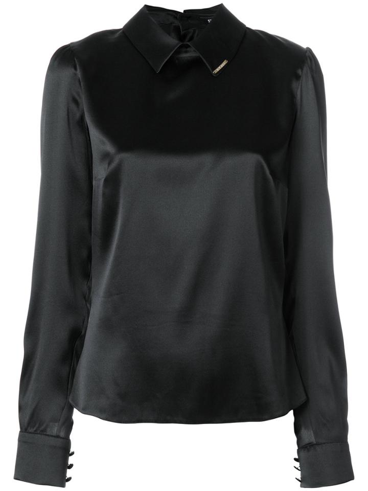 Styland Classic Collar Blouse - Black
