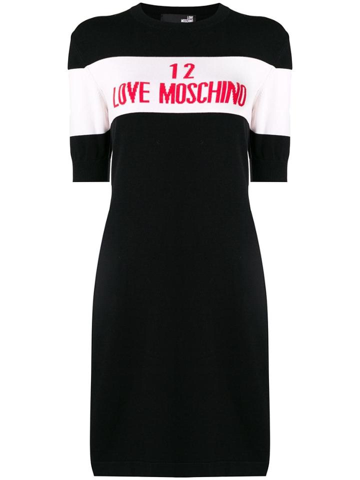 Love Moschino Colour-block Sweater Dress - Black