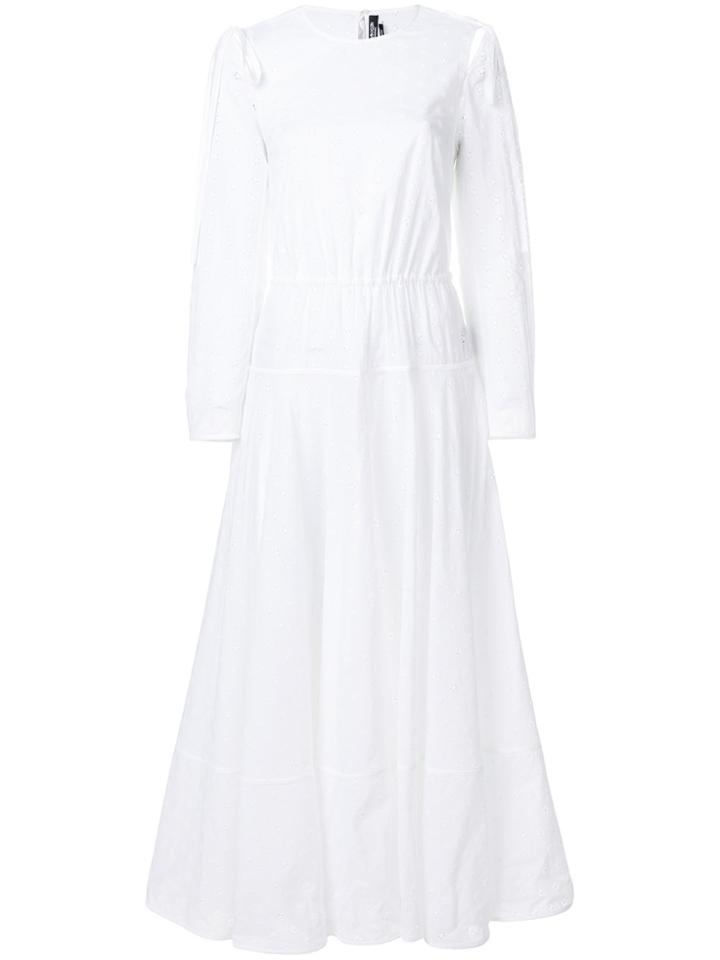 Calvin Klein Embroidered Peasant Dress - White