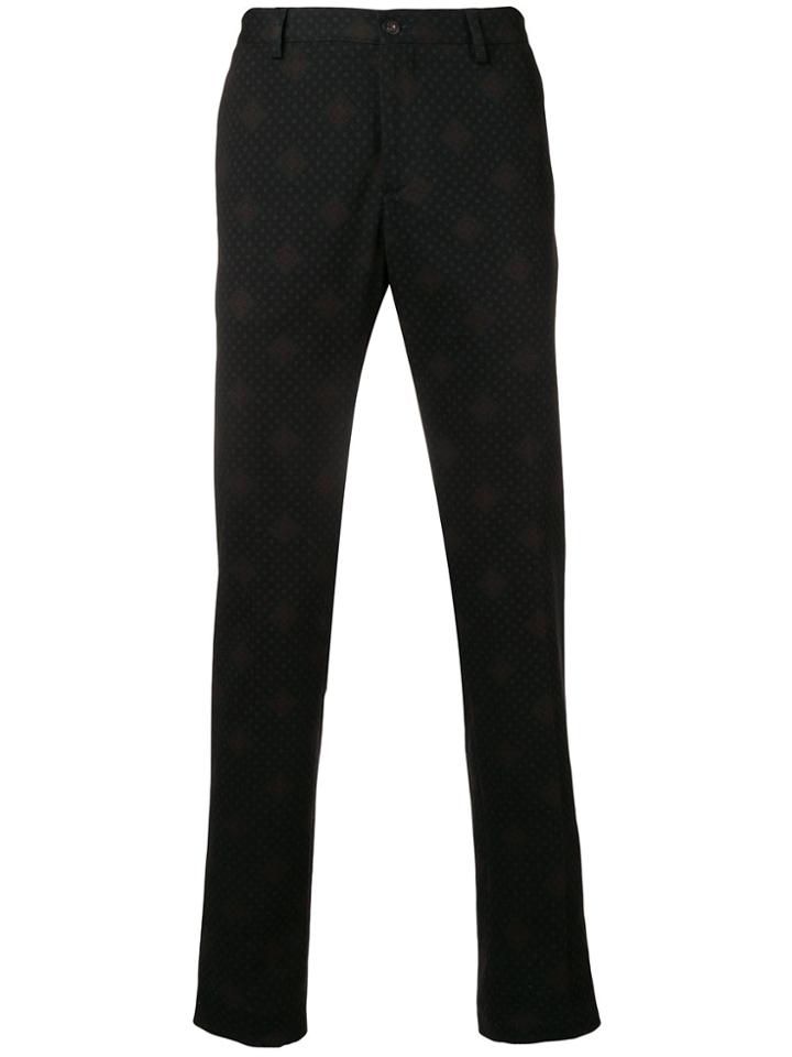 Etro Printed Slim Fit Trousers - Black
