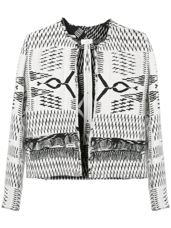 Iro - Ethnic Pattern Tweed Jacket - Women - Cotton/acrylic/viscose - 36, Women's, White, Cotton/acrylic/viscose