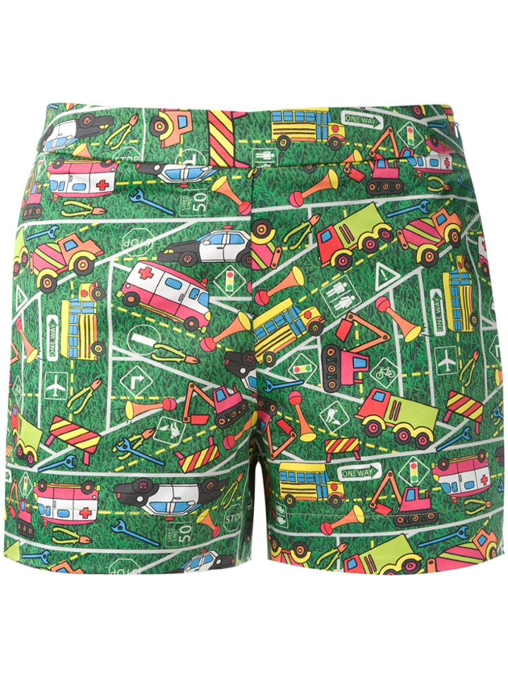 Ultràchic Transport Print Shorts - Green