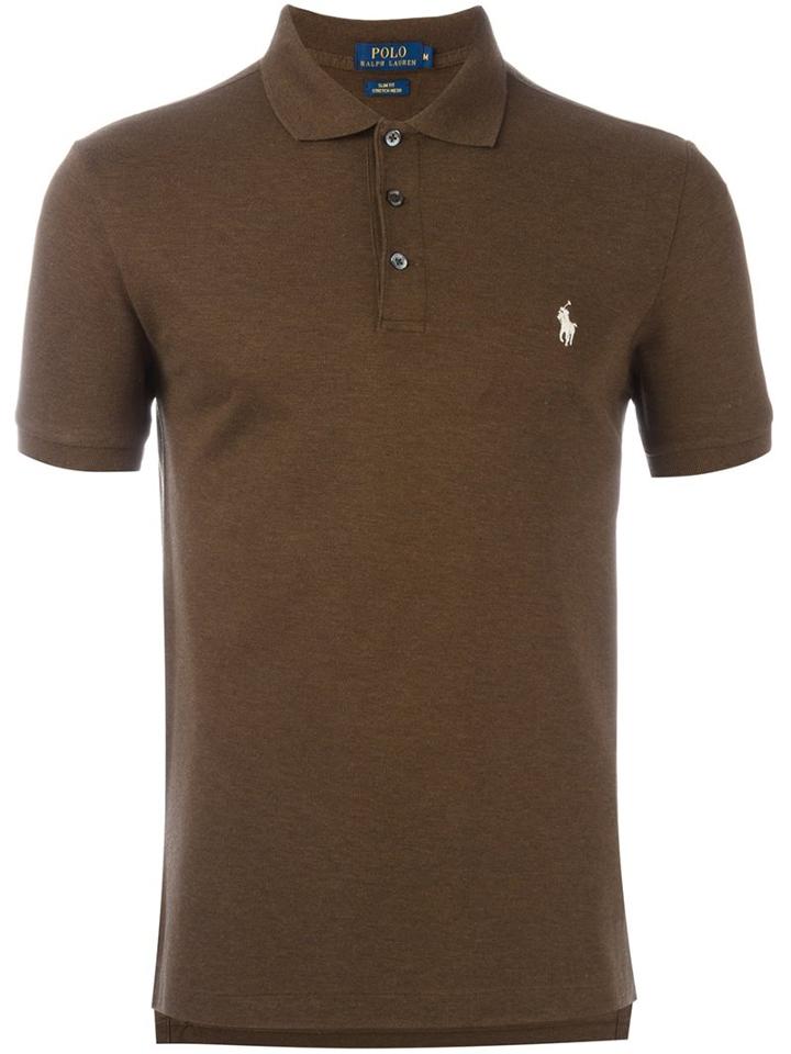 Polo Ralph Lauren Logo Embroidered Polo Shirt, Men's, Size: Xl, Brown, Cotton/spandex/elastane
