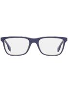 Burberry Eyewear Icon Stripe Detail Rectangular Optical Frames - Blue
