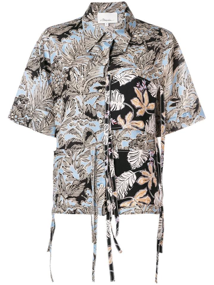 3.1 Phillip Lim Patchwork Camp Shirt - Blue