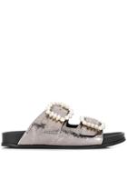 Twin-set Open Toe Buckled Sandals - Silver