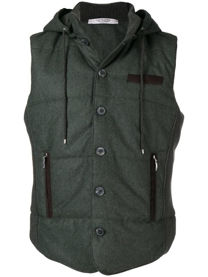 La Fileria For D'aniello Hooded Gilet - Green