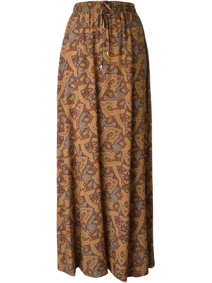 Vanessa Seward Printed Maxi Skirt, Women's, Size: 36, Brown, Silk