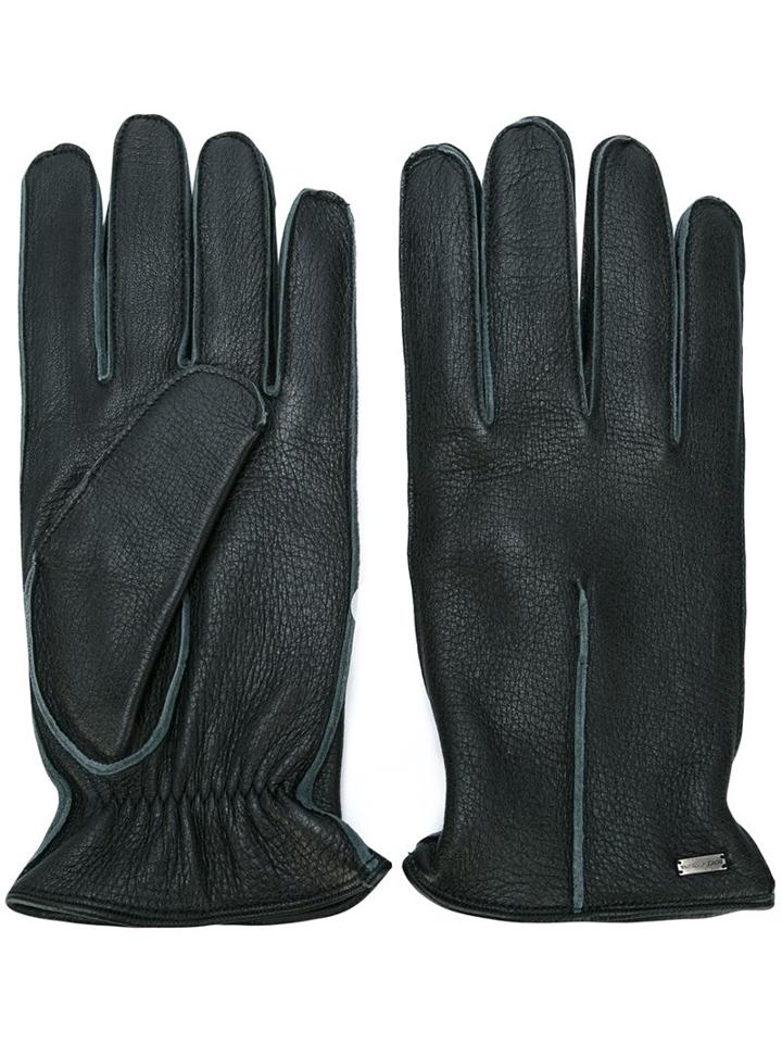 Dolce & Gabbana - Trim Detail Gloves - Men - Deer Skin/cashmere - 8.5, Black, Deer Skin/cashmere