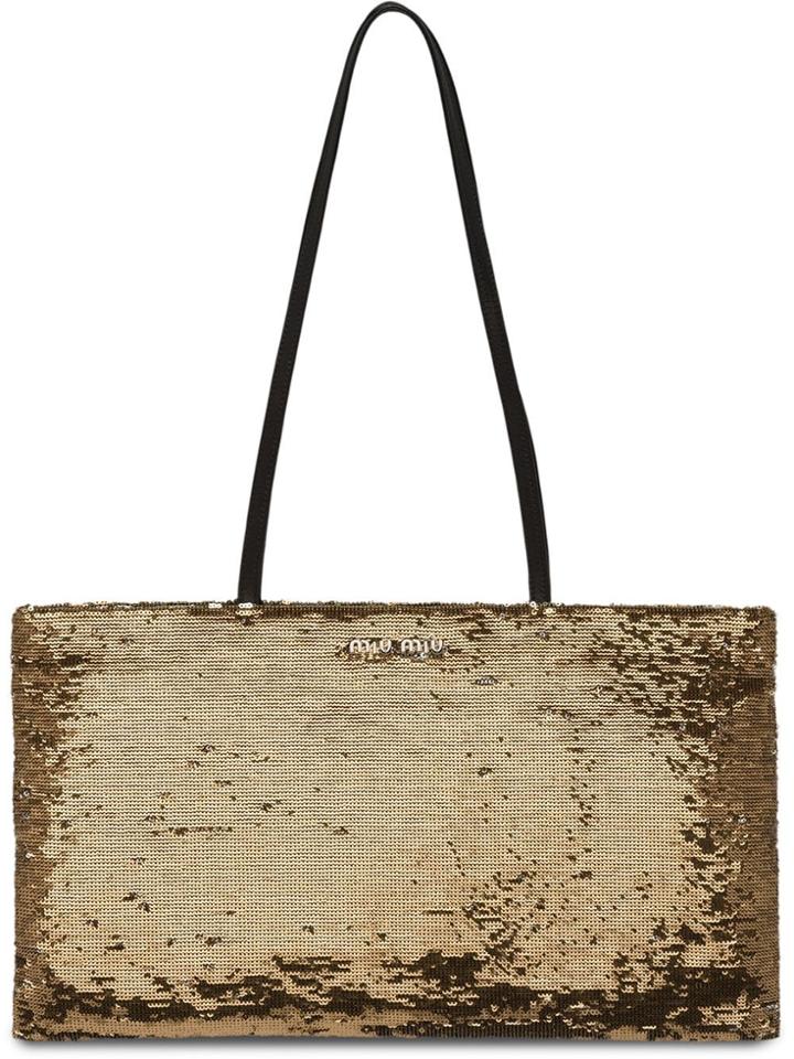 Miu Miu Sequin Tote - Gold