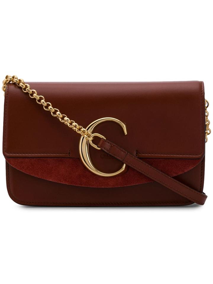 Chloé C Chain Clutch - Brown