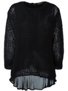 Twin-set Layered Jumper, Women's, Size: Medium, Black, Polyamide/viscose/mohair/wool