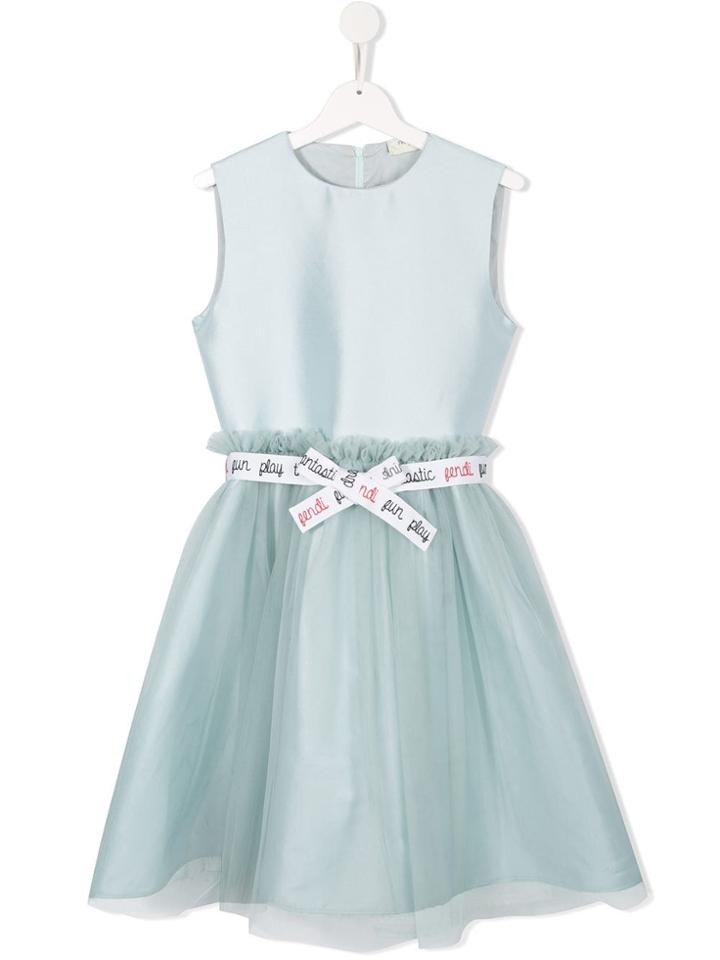 Fendi Kids Teen Tulle Dress - Blue