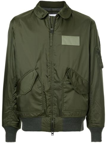 Marka Zipped Bomber Jacket - Green