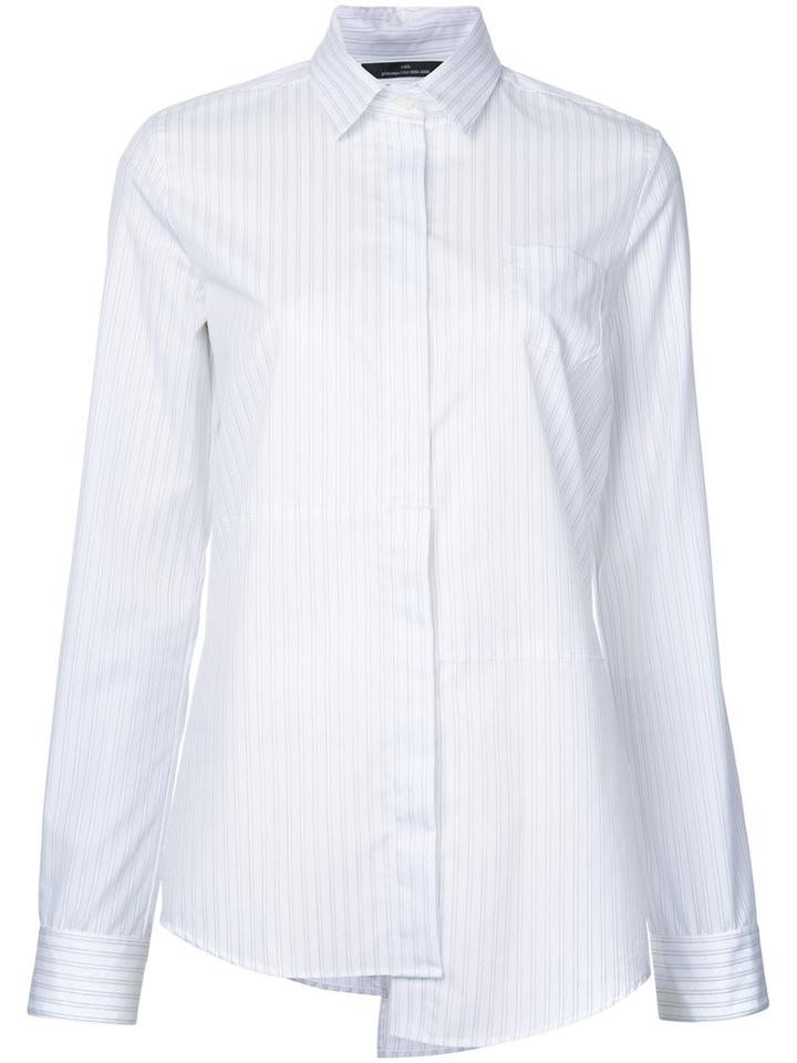 Rokh - Striped Asymmetric Shirt - Women - Cotton - 34, White, Cotton