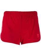 Adidas Contrast Stripe Shorts - Red