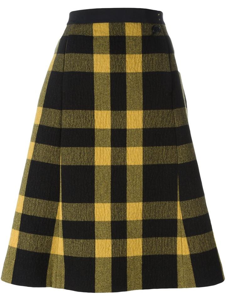 Maison Margiela Checked A-line Skirt