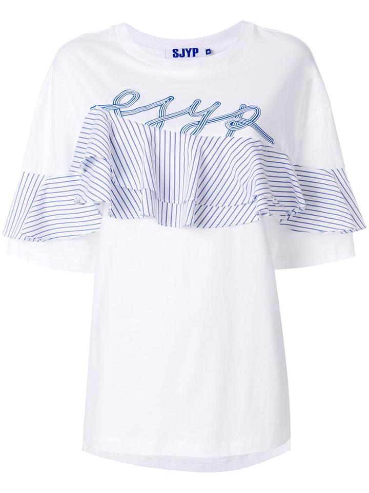 Sjyp Frill Panel T-shirt - White