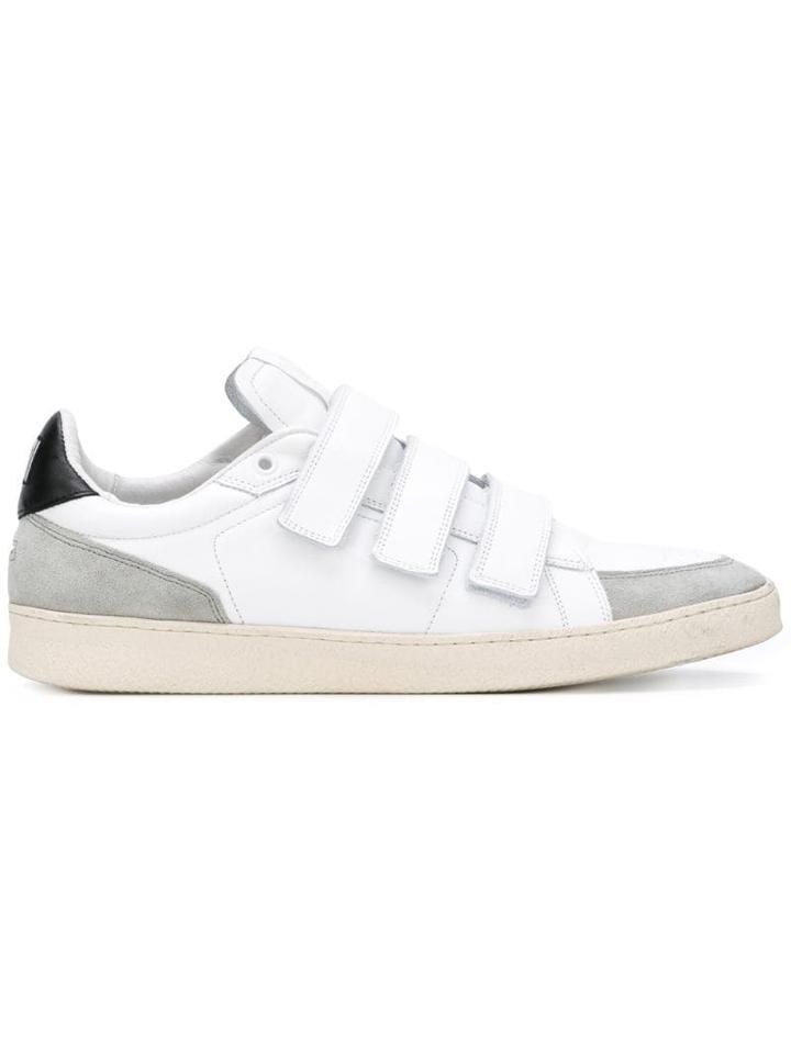 Ami Paris 3 Strap Thin Low Sneakers - White