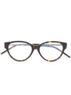 Saint Laurent Eyewear Slm48af Tortoiseshell Oval-shaped Glasses -