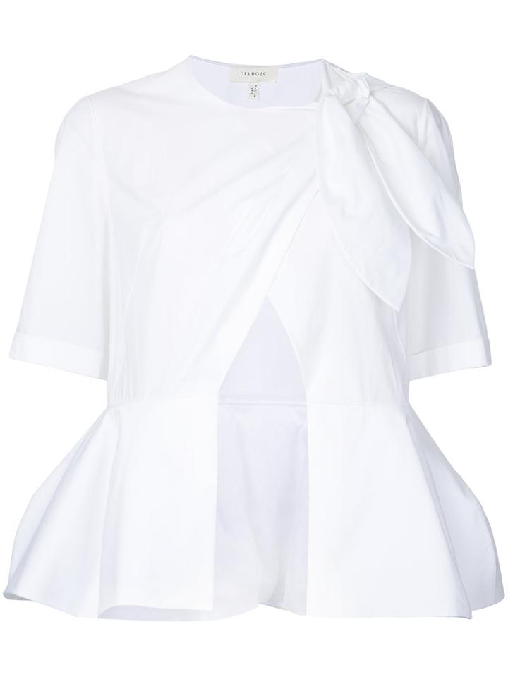 Delpozo - Knot Crossed Blouse - Women - Cotton - 40, White, Cotton